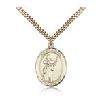 Gold Filled St. Aidan Of Lindisfarne Pendant w/ chain