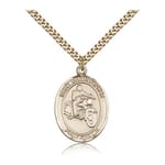Gold Filled St. Christopher Medal w/ chain - Motorcycle