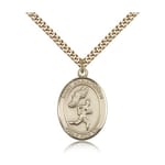 Gold Filled St. Christopher Medal w/ chain - Track and Field (Male)