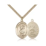Gold Filled St. Christopher Pendant - Air Force Insignia - 24 inch chain