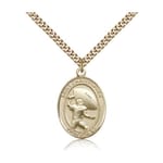Gold Filled St. ChristpherMedal w/ chain - Football