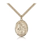 Gold Filled St. Gabriel the Archangel Pendant w/ chain