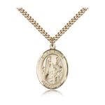 Gold Filled St. Genevieve Pendant w/ chain