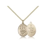 Gold Filled St. George / Army Pendant w/ Chain