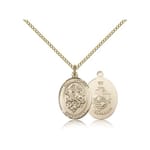 Gold Filled St. George / U.S. Marines Pendant w/ Chain