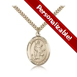 PERSONALIZE: Gold Filled St. Hubert of Liege Pendant w/ chain