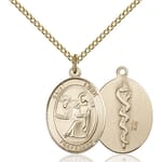 Gold Filled St. Luke the Apostle / Doctor Pendant w/ Chain