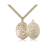 Gold Filled St. Michael /US Air Force Medal Insignia w/ chain