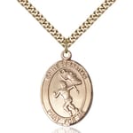 Gold Filled St. Sebastian / Track & Field Pendant w/ chain