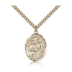 Gold Filled Saints Cosmas & Damian Pendant w/ chain