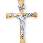 Gold-plated over Sterling Silver Crucifix with 18 inch chain