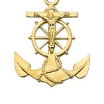 Gold/Sterling Silver Anchor Crucifix with 24 inch chain
