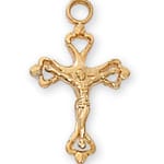 Gold/Sterling Silver Crucifix with 16 inch chain