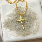 Gold/Sterling Silver Crucifix with 24 inch chain