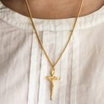 Gold/Sterling Silver Papal Crucifix with 24 inch chain