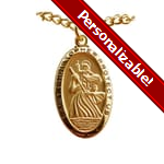 Gold/Sterling Silver St. Christopher Medal on 24 inch chain