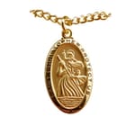 Gold/Sterling Silver St. Christopher Medal on 24 inch chain