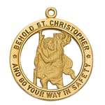 Gold/Sterling Silver St. Christopher Medal on 24 inch chain