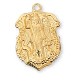 Gold/Sterling Silver St. Michael Medal with 18 inch chain