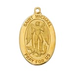 Gold/Sterling Silver St. Michael Medal with 20 inch chain