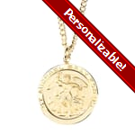 Gold/Sterling Silver St. Michael Medal with 24 inch chain 