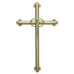 Gold Wedding Cross with Gold Rings 8 inch