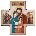 Holy Family Cross Icon, 6 by 6 inches   