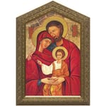 Holy Family Icon w/ Peaked Gold Frame 