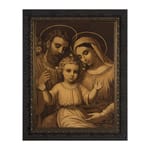 Holy Family w/ Dark Ornate Frame 