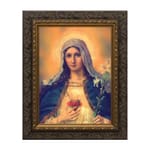 Antique Immaculate Heart w/ Dark Ornate Frame 