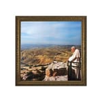 John Pual II on Mount Sinai w/ Gold Frame (13x13)