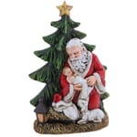 Kneeling Santa w/Christmas Tree Standing Figure