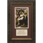 La Pieta (Matted w/ Prayer in Dark Ornate Frame) 8x14