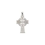 Large Celtic Cross Pendant -14K White Gold