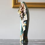 Madonna & Child w/ Lily Carved Statue