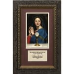 Madonna of the Host (Matted w/ Prayer in Dark Ornate Frame) 8x14
