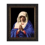 Madonna in Prayer w/ Dark Ornate Frame