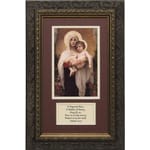 Madonna of the Roses (Matted w/ Prayer in Dark Ornate Frame) 8x14