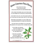 Merry Christmas from Heaven Bookmark /Prayer Card (Pkg. of 25)  