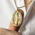 Miraculous Medal - Gold/Sterling Silver on 24 inch chain