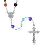 Murano-Style Multi-Color Hearts Rosary