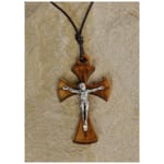 Olive Wood Crucifix Pendant