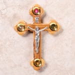 Olive Wood Crucifix with Jerusalem Soil