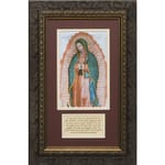 Our Lady of Guadalupe (Matted w/ Prayer in Dark Ornate Frame) 8x14