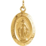 Oval Miraculous Medal -14K Gold (no chain)