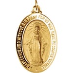Oval Miraculous Medal -18K Gold (no chain)