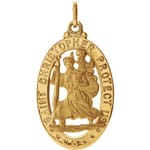 Oval St. Christopher Medal -14K Gold