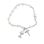 Pearl Bead Communion Bracelet - Sterling Silver