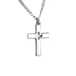 Pewter Cross Pendant w/Dove Center on 24 inch chain