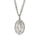 Pewter Miraculous Medal with 24 inch chain